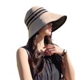 thumbnail image 2 of Skymirror Women Sun Hat Stripe Heat Isolating Contrast Color Anti-UV Sunscreen Bucket Hat Outdoor Hat, 2 of 8