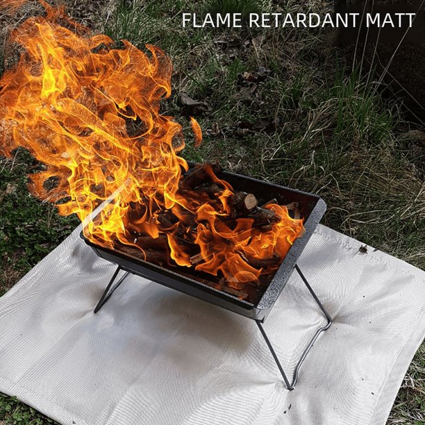 Estera de aislamiento térmico de tela ignífuga para acampar al aire libre, picnic, barbacoa, manta extintora de incendios resistente a altas temperaturas, tela ignífuga de fibra de vidrio