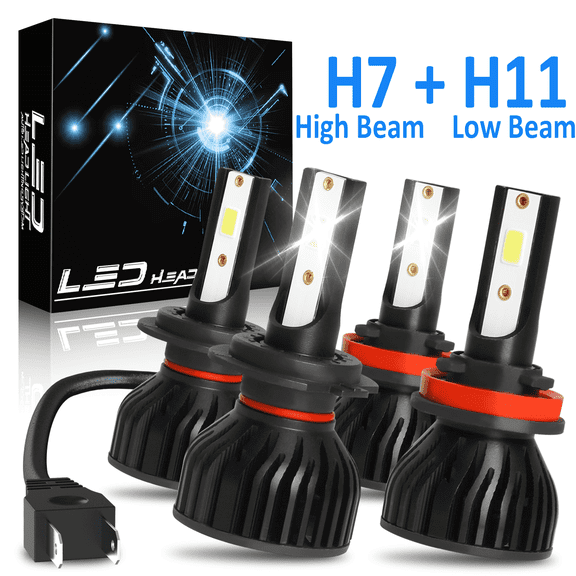For Hyundai Elantra 2014 2015 2016 LED H7 H11 Headlight High Low Beam Bulbs 6000K Bright White 4x
