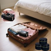 50g Round Empty Container Jar 12 Pieces Refillable Cosmetic Containers,with Label and Spatulas, for Travel Storage Makeup Beauty Products, Face Creams (Black)
