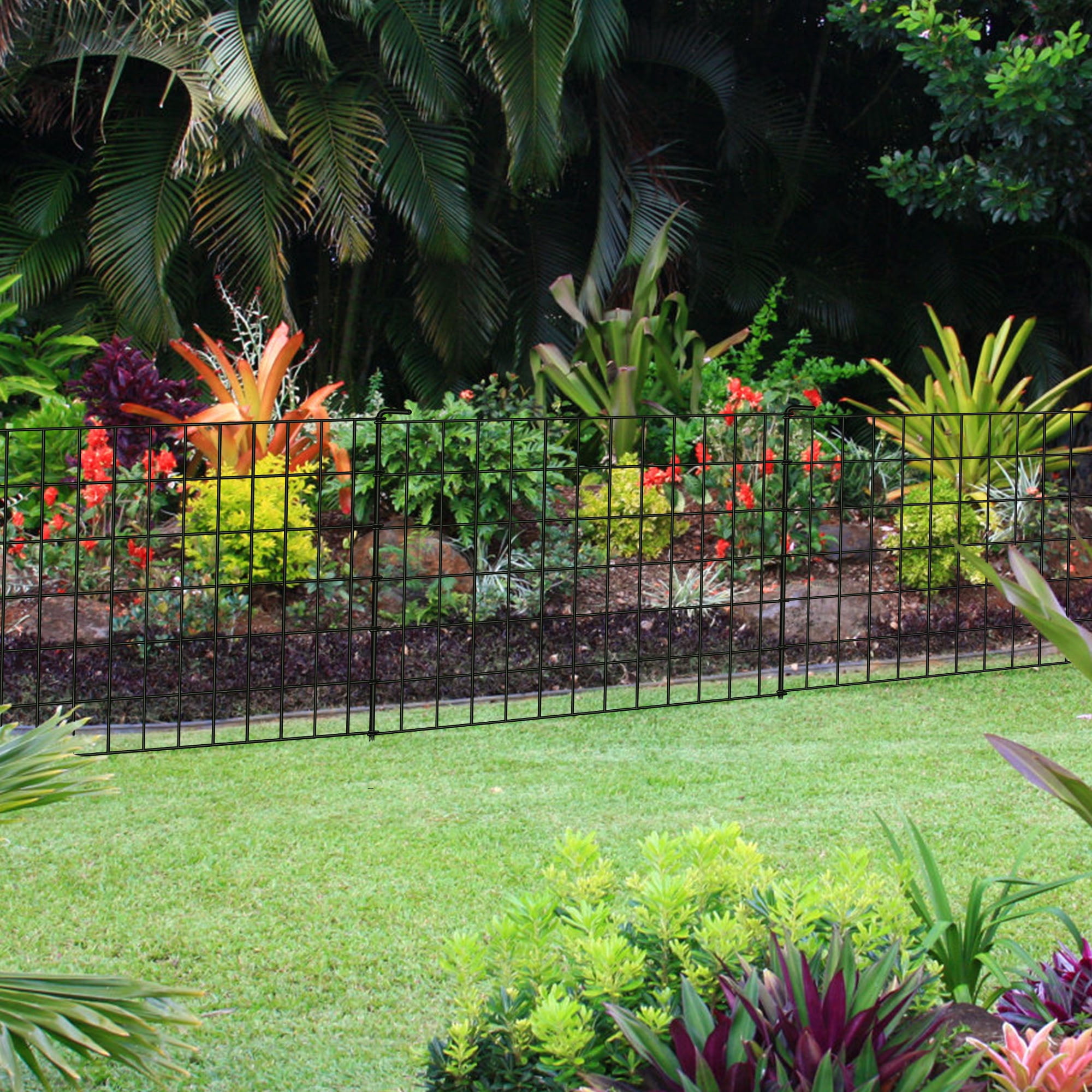 Oumilen 4 Piece Decorative Garden Fence, 24" (H) x 10 ft (L) Animal Barrier Fence