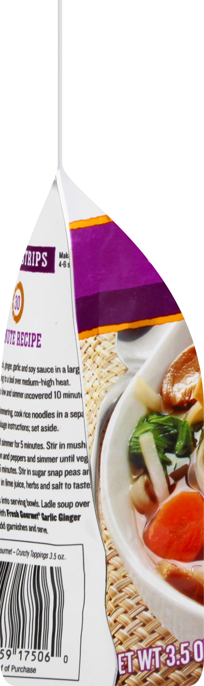 Fresh Gourmet Garlic Ginger Wonton Strips, 3.5 oz (6-Pack)