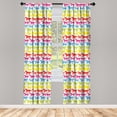 thumbnail image 3 of Ambesonne Horses Curtains, Rainbow Color Giddy, Pair of 28"x95", Multicolor, 3 of 5