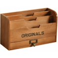 thumbnail image 2 of Organizador de almacenamiento de escritorio con cajón, caja de almacenamiento de escritorio de varios niveles, soporte de madera para correo, accesorios de oficina, 2 of 5