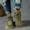 thumbnail image 2 of Fringe Ankle Boots for Women Suede Lace up Platform Winter Short Booties Casual Round Toe High Top Walking Shoes, 2 of 6