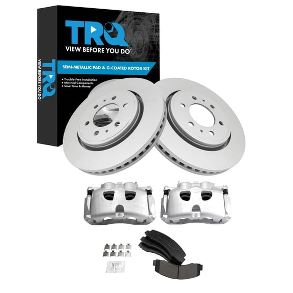TRQ Brake Pad & Rotor Kit Premium G-Coated Semi-Metallic Fits 2018-2021 Ford Expedition Lincoln Navigator