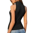 thumbnail image 2 of QRIC Women Casual Sleeveless Mock Turtleneck Fitted Halter Tank Top Basic Slim Fit Shirts, S-3XL, 2 of 6