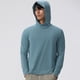 thumbnail image 1 of pstuiky manga larga para hombre, Blusa deportiva transpirable de manga larga con capucha para hombre, color liso top de hombre m, 1 of 4