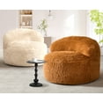 thumbnail image 4 of Hobestluk Giant Bean Bag Chairs for Adults Big Bean Bag Chair with Foam Filler Large Beanbags with Stuffed Back Lazy Sofa, Caramel-Oversize, 4 of 9