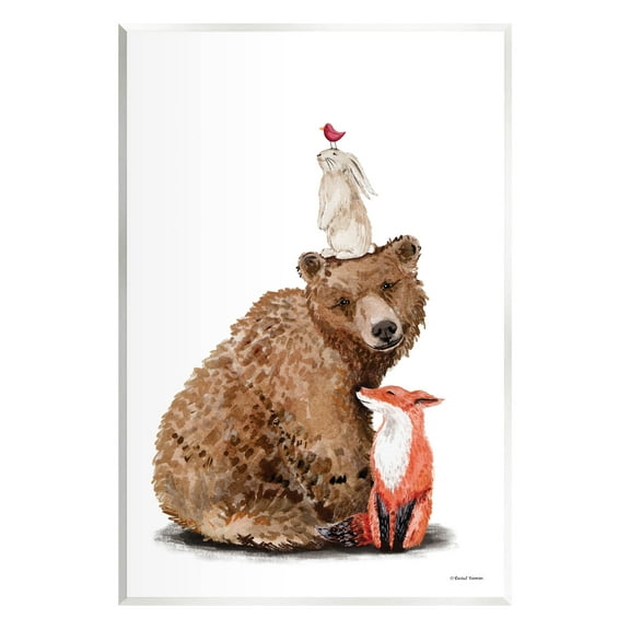 Stupell Industries Woodland Creatures Nature Animals Graphic Art Unframed Art Print Wall Art, Design by Rachel Nieman