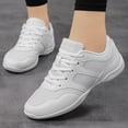 thumbnail image 7 of GlideMoves White Girls Cheerleading Dancing Shoes Youth Team Athletic Training Tennis Walking Breathable Competition Cheer Sneakers Big Kid Size 1.5, 7 of 7