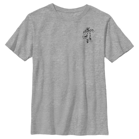 Boy's Winnie the Pooh Tigger Pocket Sketch Graphic Tee Athletic Heather Large