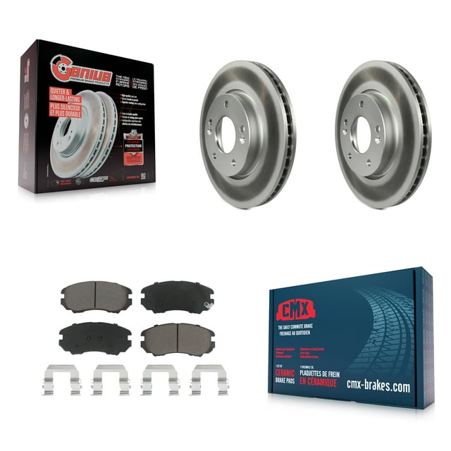 Transit Auto Front Coated Disc Brake Rotors and Ceramic Pads Kit for Car 2010-2011 Kia Soul 2.0L KGC-100508