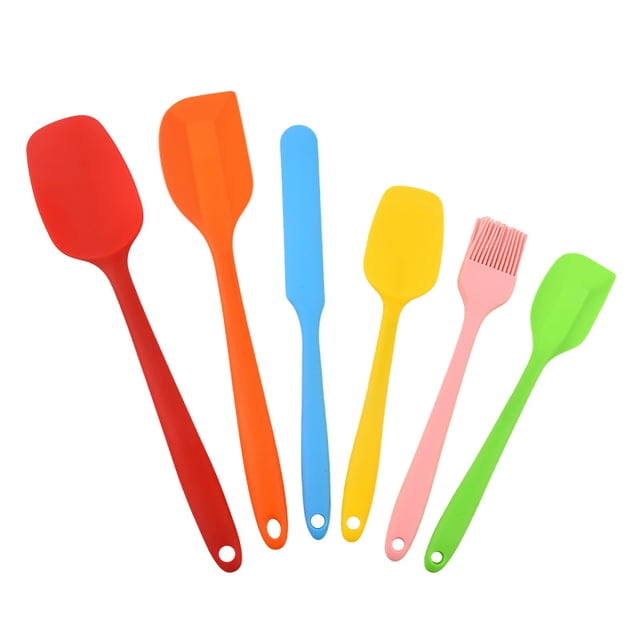 Set de Espátulas de Silicona 6 Piezas, Espátula para Repostería y Cocina, Resistente al Calor, Antiadherente, Ideal para Mantequilla, Crema y Horneado