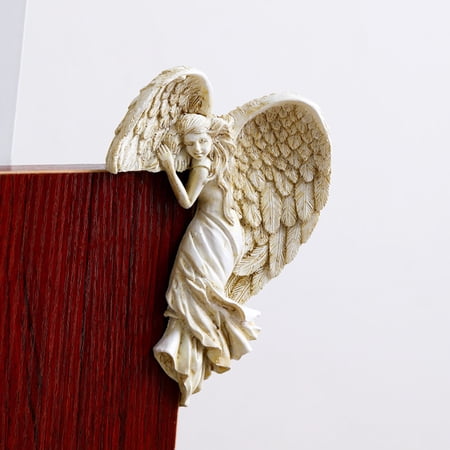 Brynna Resin Wall Sculpture Frame Door Frame Sculpture Right Angel in Your Corner Resin Wall Sculpture Crafts for Home Decoration Party Memorial Tribute Remembrance Funeral