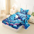 thumbnail image 2 of spefrowx Marine Orca Twin Sheets for Kids Boys Girls, Blue Vibrant Coral Reef Bedding, 3 Pieces, 1 Flat Sheet, 1 Fitted Sheet and 1 Pillowcase, 2 of 5