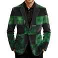 thumbnail image 3 of BLTIBY Men's St. Patrick's Day Corduroy Blazer Shamrock Jackets Button Loose Work Lapel Coat with Pockets Green 11 S, 3 of 4