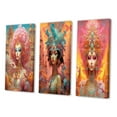 thumbnail image 3 of Designart "Psychedelic Pastel Goddess III" Fashion Woman Wall Art Set Of 3 - Glam Pink Canvas Set For Living Room Decor, 3 of 6