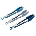 thumbnail image 1 of Mainstays 9" Stainless Steel Locking Tongs with Silicone Head, Navy, Grey, or Teal, 1 of 12