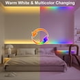 thumbnail image 4 of Battery Powered Led Strip Lights with Remote Warm White, 8 Modes, Dimmable, Timer, Self-Adhesive, Cuttable, Waterproof, 9.8FT 90Led Strip Lights for TV Kitchen Cupboard Bedroom Decor, 4 of 7