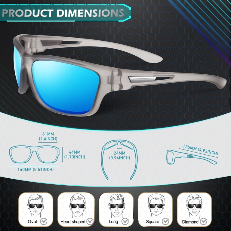 Sunier Sports Polarized Sunglasses, UV400 Wraparound Style photo 3