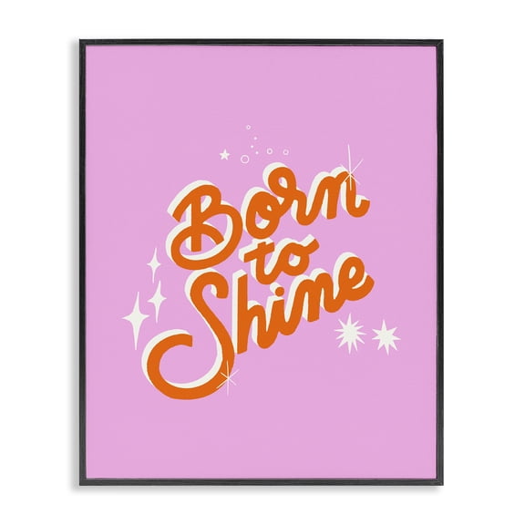 Stupell Industries Eclectic Born To Shine on Pink Black Framed Giclee Art, 11 x 14, by Indira Prieto | IndySign