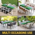 thumbnail image 5 of Pink Flowers Table Cloths for 6 Foot Rectangle Tables, Green Lake Spring Plants Small Boat Patio Waterproof Elastic Fitted Tablecloths, Washable Rectangular Table Cover for Camping, 5 of 8