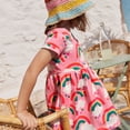 thumbnail image 4 of WIBACKER Summer Little Girl's Casual Cotton Dress Short Sleeve Tutu Dresses - Rainbow, 4 of 6