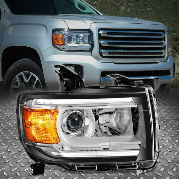 Nuvision for 2015-2022 GMC Canyon LED DRL Passenger Right Side Headlight Lamp Chome/Amber