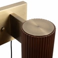 thumbnail image 3 of Tambo Wall Sconce Dark Walnut Wood Finish Weathered Brass Dimmer, 3 of 10