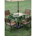 thumbnail image 4 of Outdoor Tablecloth with Umbrella Hole for Patio/Picnic/Party/Camping, Monstera Leaves Waterproof Table Cloth Square Cover Washable, Summer Green Tropical Plants Leaf Beige (60"x 60"), 4 of 8