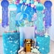 thumbnail image 4 of 6 paquetes de linternas de papel de medusas colgantes con deseos de sirena, linterna con degradado, azul cielo, azul océano, suministros para fiestas temáticas, ideal para decoraciones de cu, 4 of 5