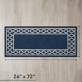thumbnail image 4 of Washable Skid-Resistant Runner Rug, Trellis Border , Denim Twist and Light Grey , 26" x 72", 4 of 9