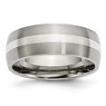 thumbnail image 1 of 8 mm Titanium Sterling Silver Inlay Brushed Band, Size 6.5, 1 of 1