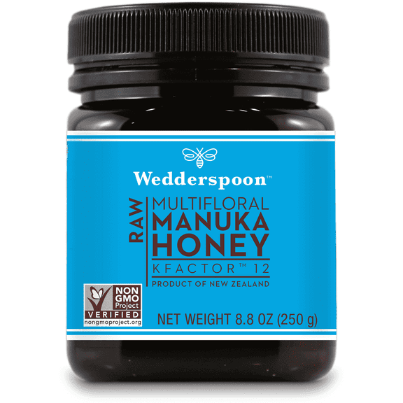 Wedderspoon Raw Multifloral Manuka KFactor 12 Honey, 8.8 oz Jar