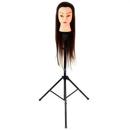 Mannequin Head Stand Tripod Adjustable Hair Dressing Holder For