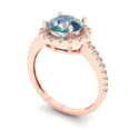 thumbnail image 2 of Clara Pucci 14K Rose Gold 1.8ct BlueMoissanite Solitaire with Accents Ring, 2 of 8