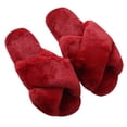 thumbnail image 2 of SPRING PARK Women's Faux Fur Comfy Lightweight Open Toe Indoor Outdoor House Slippers, 2 of 7