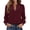 Burgundy, variant on Blouses for Women Lace V Neck Long Sleeve Shirt Boho Dressy Casual Fall Tops Black