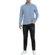 thumbnail image 2 of Camiseta de Cuello Alto a Rayas INSPIRE CHIC para Hombre, Pullover de Mangas Largas, Camiseta a Rayas XL Azul Marino Blanco, 2 of 6