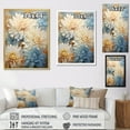 thumbnail image 4 of Designart "Blooming Mums In Muted Blue And Beige Minimalism IV" Mums Floater Framed Wall Art Prints, 4 of 5