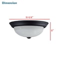 thumbnail image 3 of Aspen Creative 63022-3, 2-Light Flush Mount in Matte Black with Alabaster Glass, 11-1/4" Dia., 3 of 7