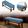 thumbnail image 2 of Nnndbs 1 Pack Light Blue Stretch Bench Seat Cover XL Size, Washable Polyester Spandex Dining Bench Slipcover with Elastic Hem for Piano Stool, Ottoman, Living Room, Kitchen, Garden, 2 of 6