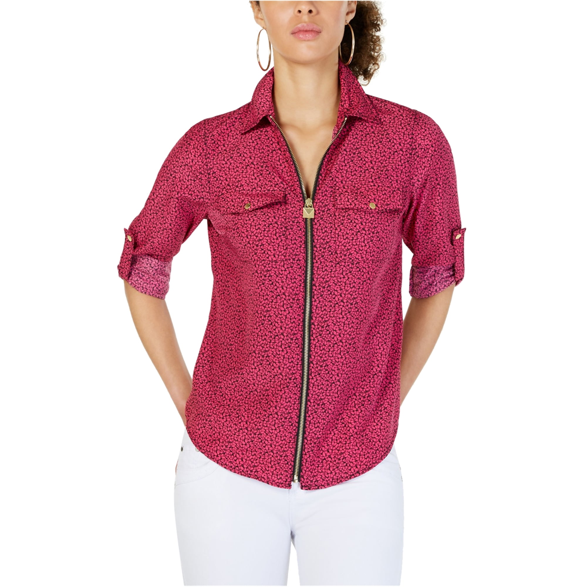 zip up blouse for womens
