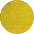 thumbnail image 1 of Ahgly Company Indoor Round Oriental Yellow Traditional Area Rugs, 3' Round, 1 of 4