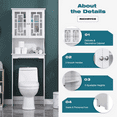 thumbnail image 6 of MELLCOM Over the Toilet Storage Cabinet, Bathroom Organizers and Storage, with 2 Glass Doors & Adjustable Shelf, White, 6 of 7