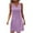Purple, variant on Sleeveless Notch V-Neck Solid Color Casual Dress for Women Loose Fit Swing T-Shirt Dress Lightweight Breathable Shirt for Summer Outings