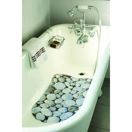 New Pebble Decorative Mildew Resistant Suction Cup Bath Mat 24.7 X 16.3
