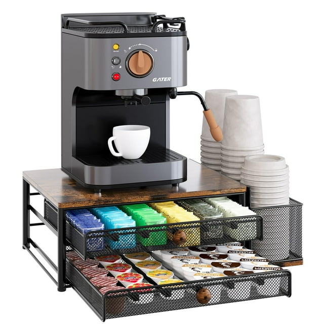 Organizador de cápsulas de café TQVAI de 60 cápsulas con cajón deslizante de 2 niveles