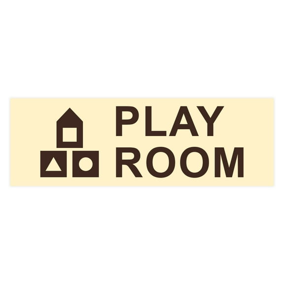 Basic Play Room Sign (Ivory/Dark Brown) - Large